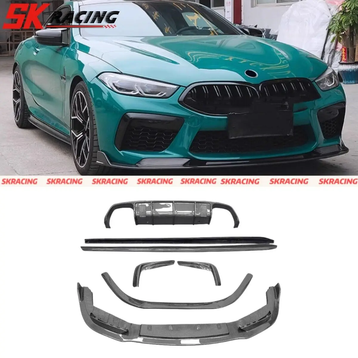 

New Style Real Carbon Fiber Body Kit Fits BMW M8 F92 Front Rear Lip Bumper Spoiler Wing