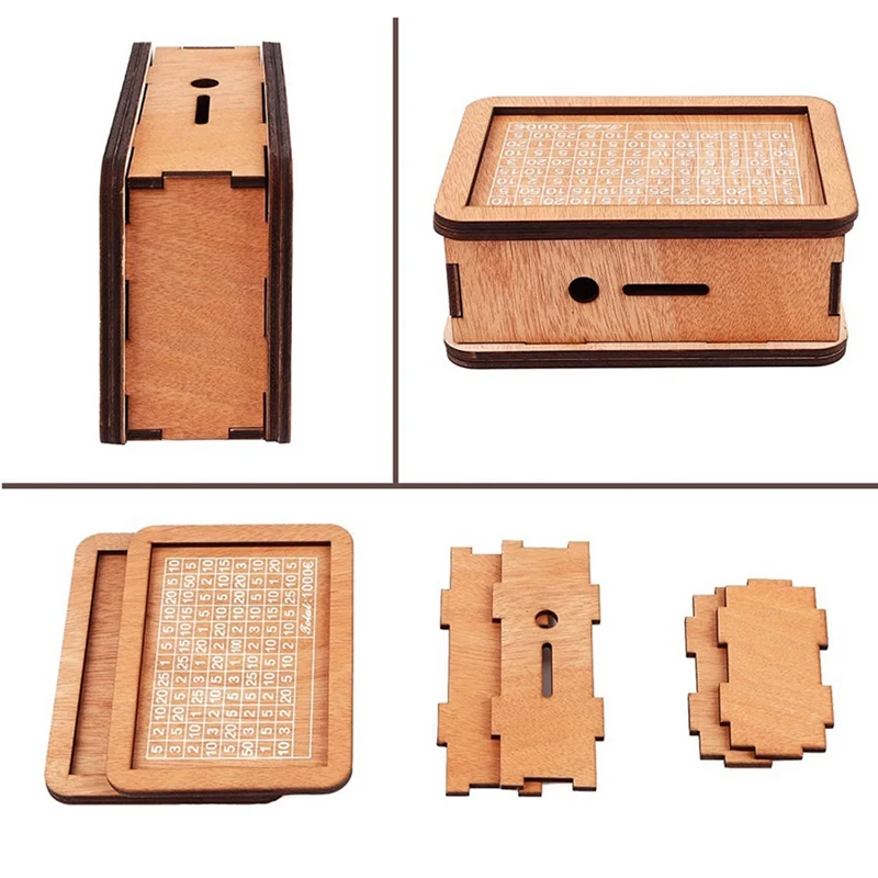 1 Pieces Wooden Money Box Money Box With Counter Wooden Money Bank For Children 17 X 12.5 X 7 Cm