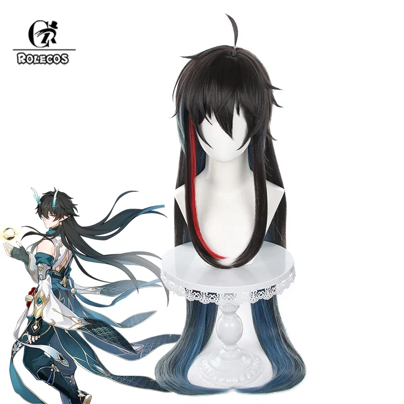 

Fc6rolecos thankai star rail imbitor Lunae danenng cosplay wig 105cm long mixed color wigs heat resistant perucas synthetic @ fc