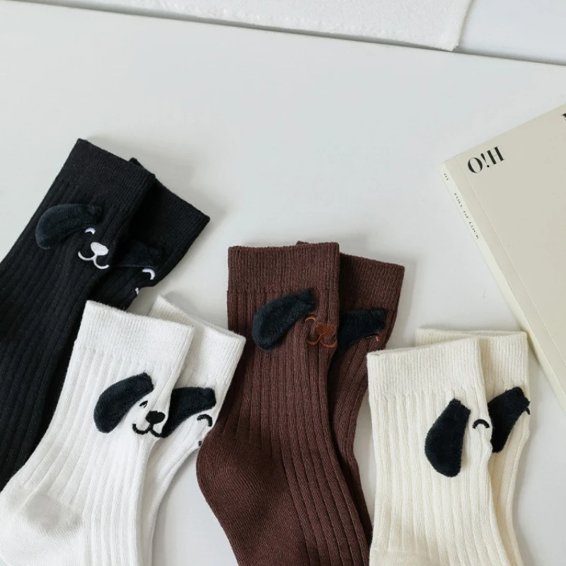 1 زوج 1-12 سنة الخريف الأطفال الجوارب لطيف الكرتون التطريز الكلب الفتيات الفتيان طفل جوارب محبوكة القطن جوارب رياضية المدرسة #5