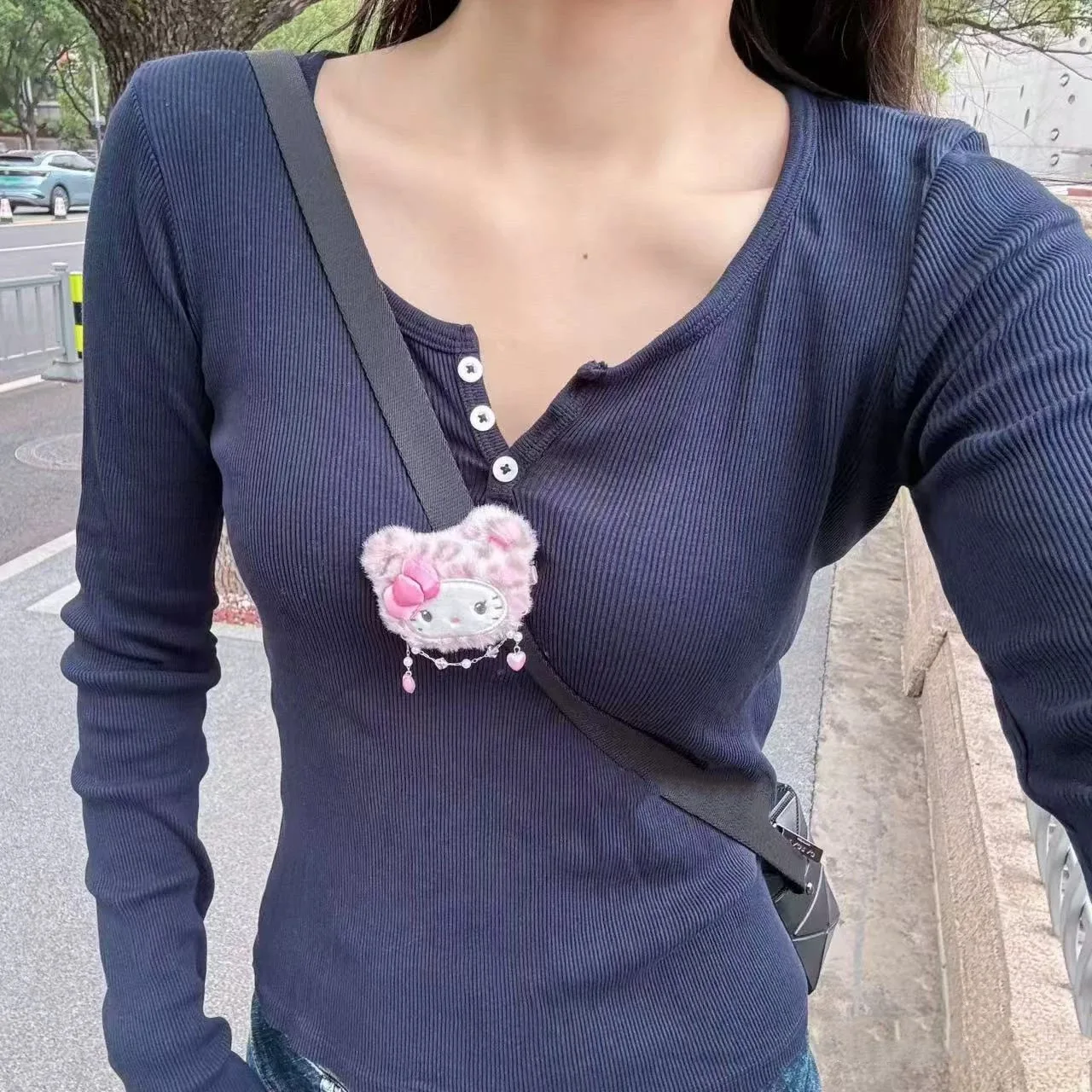 لطيف مرحبا كيتي ليوبارد طباعة أفخم دبوس الشعر الكرتون أفخم بروش رائعة إكسسوارات الشعر على ظهره الديكور هدية الكريسماس