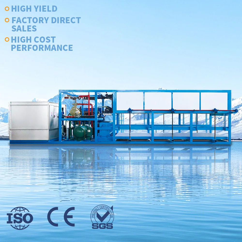 Industrial Automatic Block Ice Machine 5 to 100 Tons Capacity with Compressor and Water Pump for Ice Block Maker