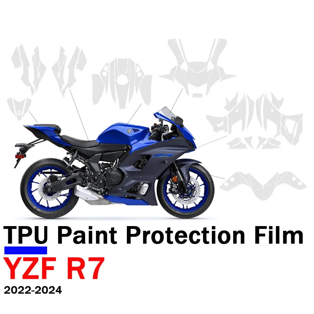 

R7 PPF Motorcycle Protective Film Invisible Car Cover For Yamaha YZF R7 YZF-r7 Fairing Set Body TPU Anti-Scratch Protective Film