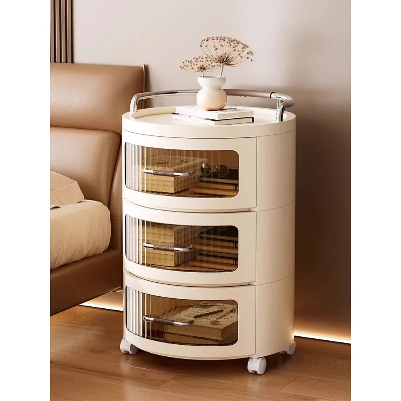

Bedside Storage Cabinet Bedroom Living Room Sundries Snacks Multi-layer Locker Multifunctional Drawer Mobile Shelf