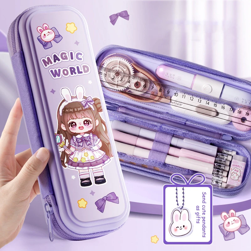 Cartoon Cute Capybara Astronaut Pencil Case Creative Weight-reducing Waterproof Large Capacity Stationery Storage Box Gifts