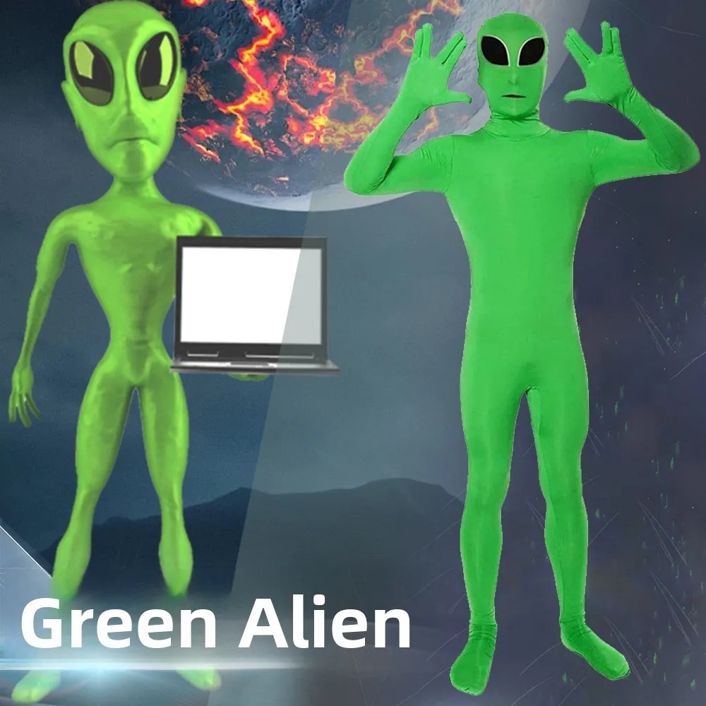 

Комбинезон с юбкой инопланетянина, карнавальный костюм на Хэллоуин, сценический наряд, облегающий костюм инопланетянина, полиэфирное волокно 00%