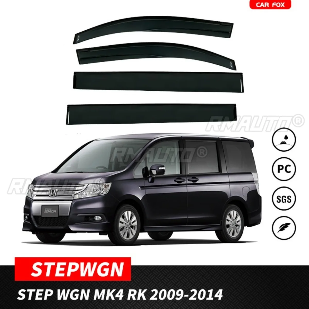 

Side Window Deflector For Honda Step Wgn MK4-RK 2009-2014 Sun Rain Guards Window Visor Weather Shield Modification Part