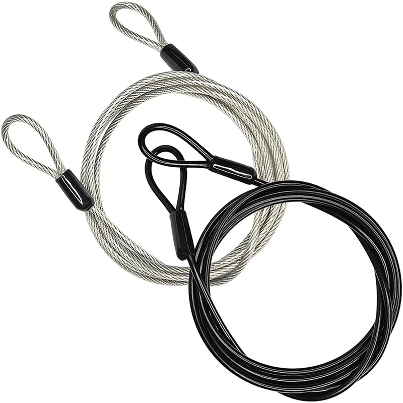 

AS98-3 Pcs 100CM/3.3Ft Long Travel Security Cable Lock,Braided Steel Coated Safety Cable Luggage Lock,Safety Cable Wire Rope