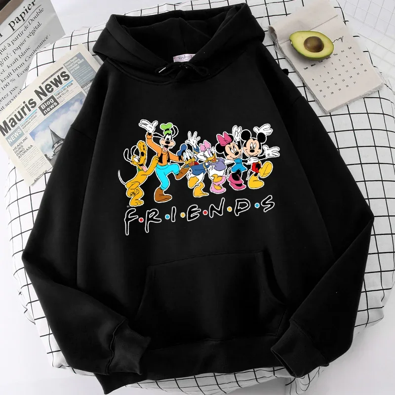 Friends hoodies cartoon Mickey Minnie mouse ladies cute warm sweatshirt Harajuku style cartoon kawaii hoodie women clothing