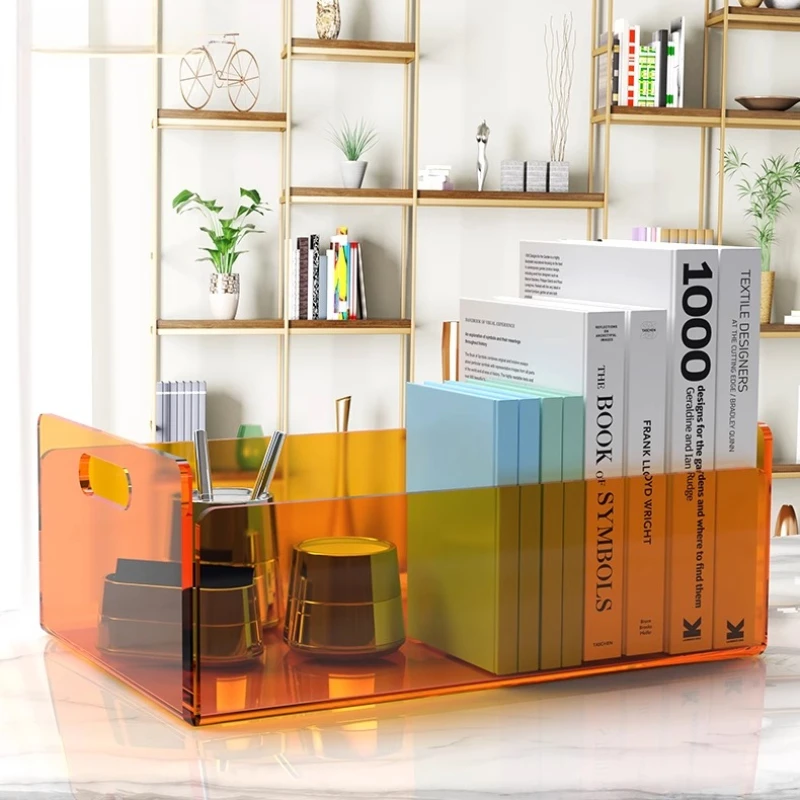 

Acrylic Makeup Organizer Elegant Desktop Storage Box for Office File Organizer Tray Multifunctional Dresser Storage Container
