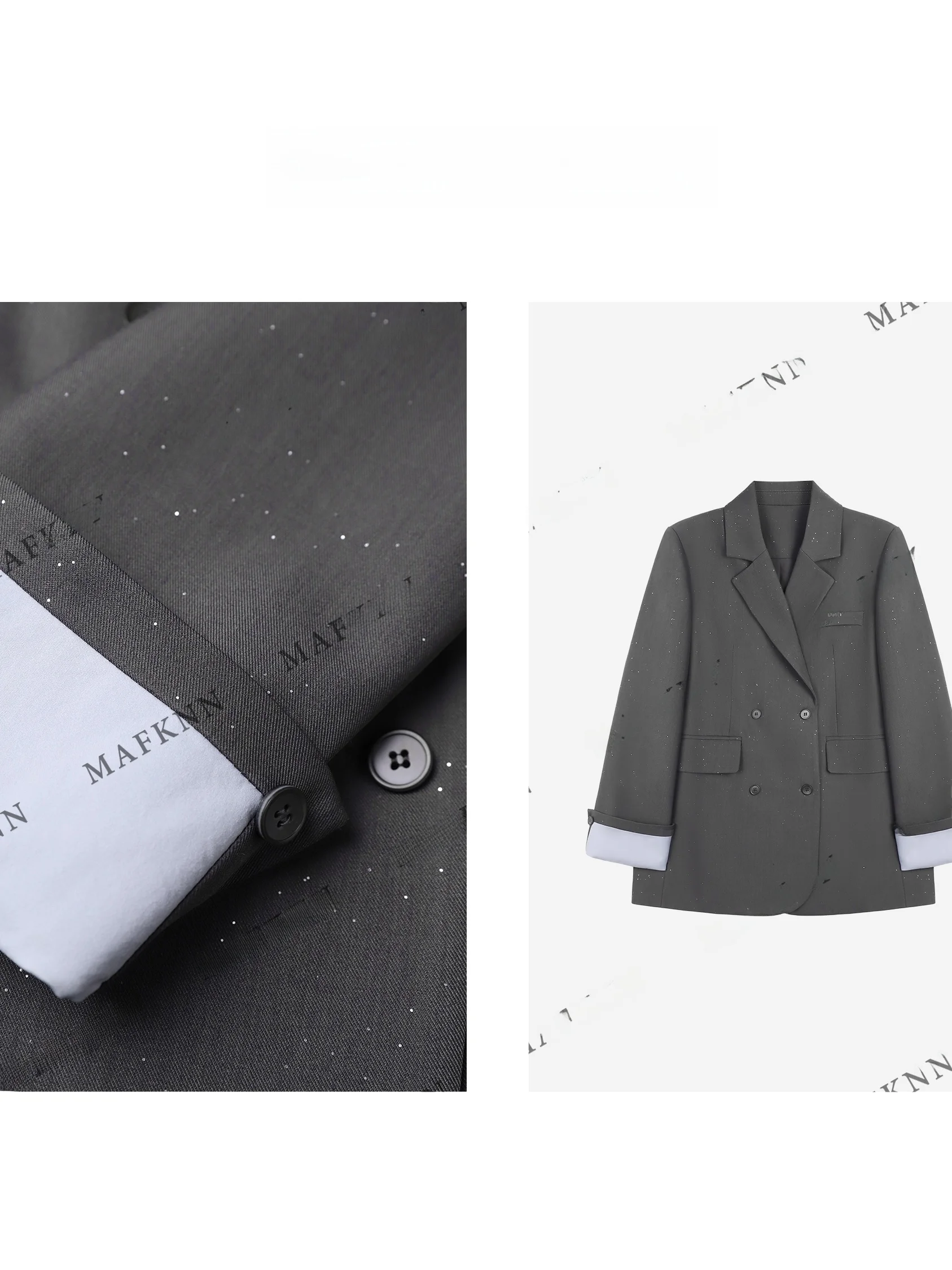 

Glossy Pure Color Versatile Spring Suit Jaet MK898 Casual Loose Fit Women's Polyester Fiber Long Sve Mid-Length Coat