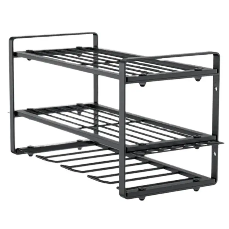 Drill Storage Rack 3-Layer Tool Storage Shelf Wall-Mounted Electric Tool Organizer Modular Drill Shelf Organizer Heavy-Duty For