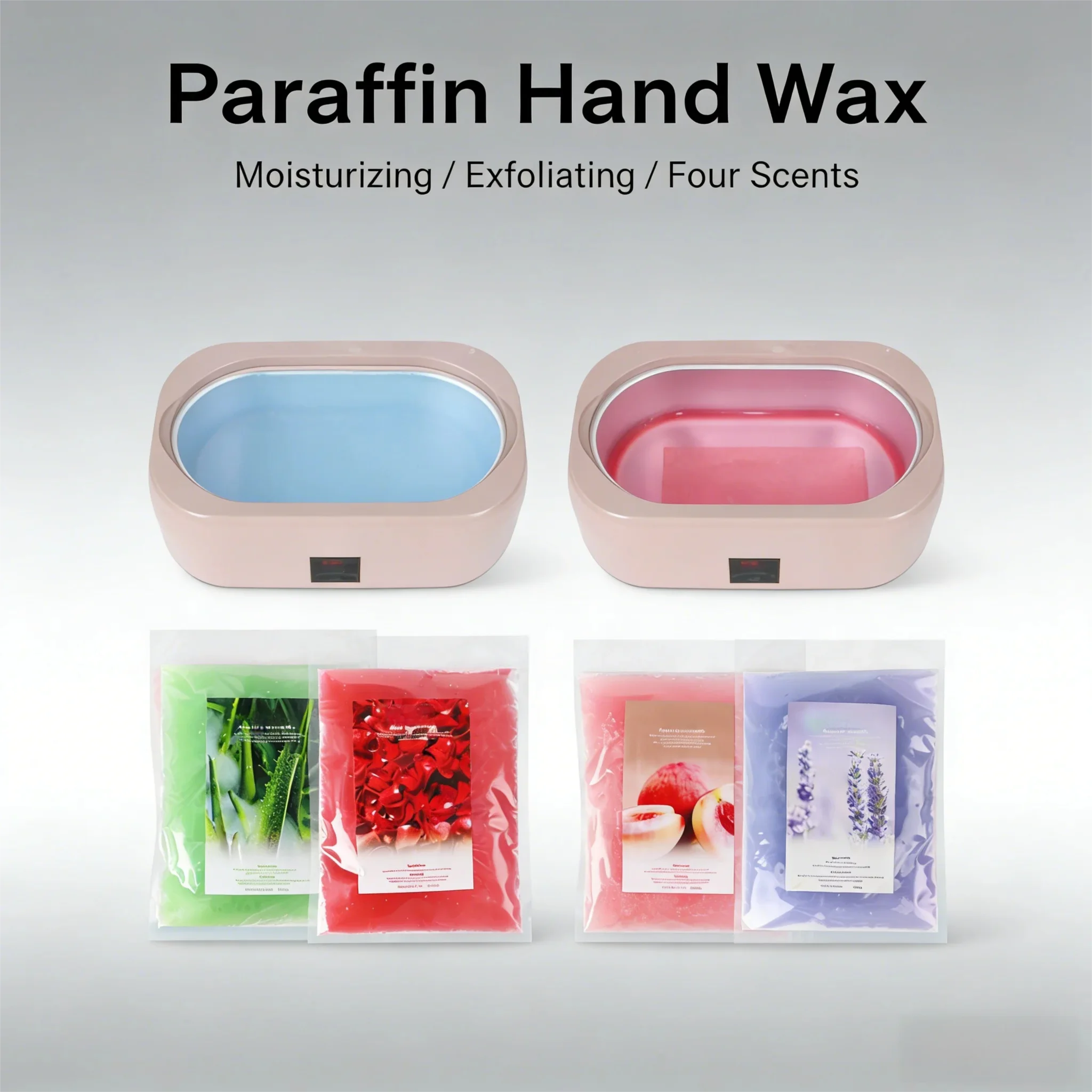 Paraffin Wax Refill Blocks, 4 Natural Scents Hydrating Paraffin Wax for Hands Feet Spa