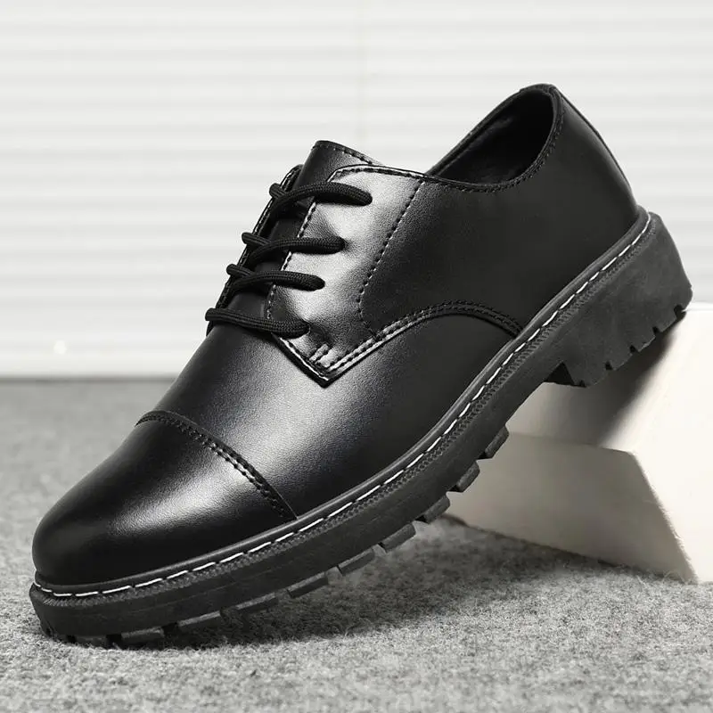 Mocassins de couro preto masculino, sapatos casuais para meninos, vestido italiano, trabalho, novo