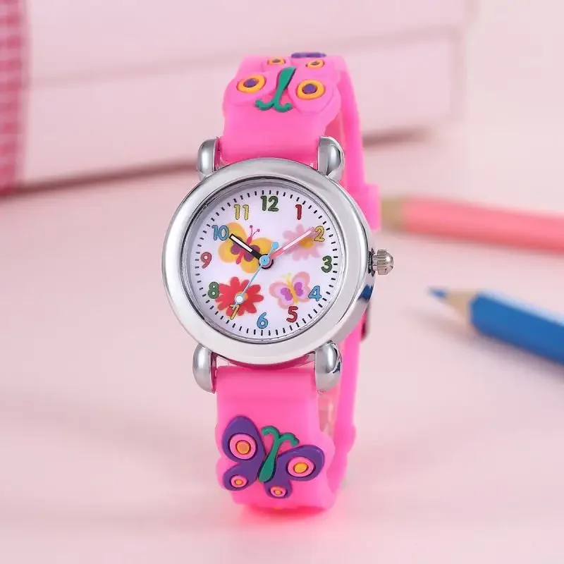 Montre de sport à quartz papillon coloré pour enfants, montre-bracelet pour enfants, dessin animé à la mode, cadeau de nouvel an, garçon, fille, tout-petit