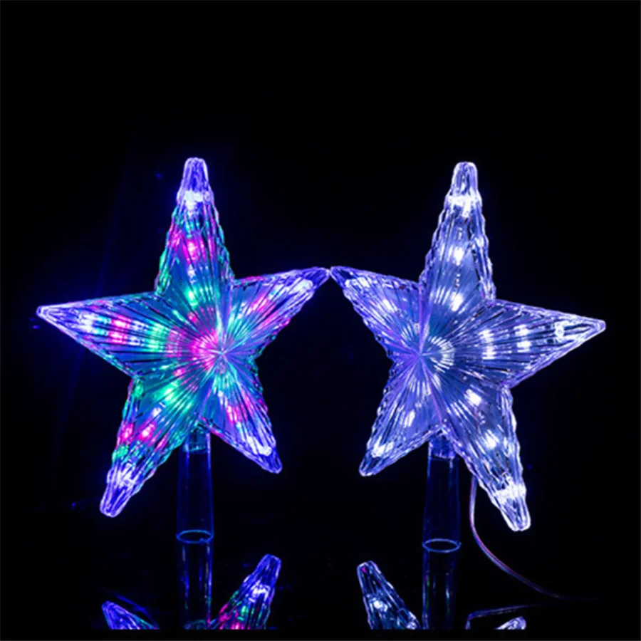 220V EU Plug Christmas Tree Top Star Fairy String Lights LED Christmas Star Garland Light for Garden Party Wedding Holiday Decor