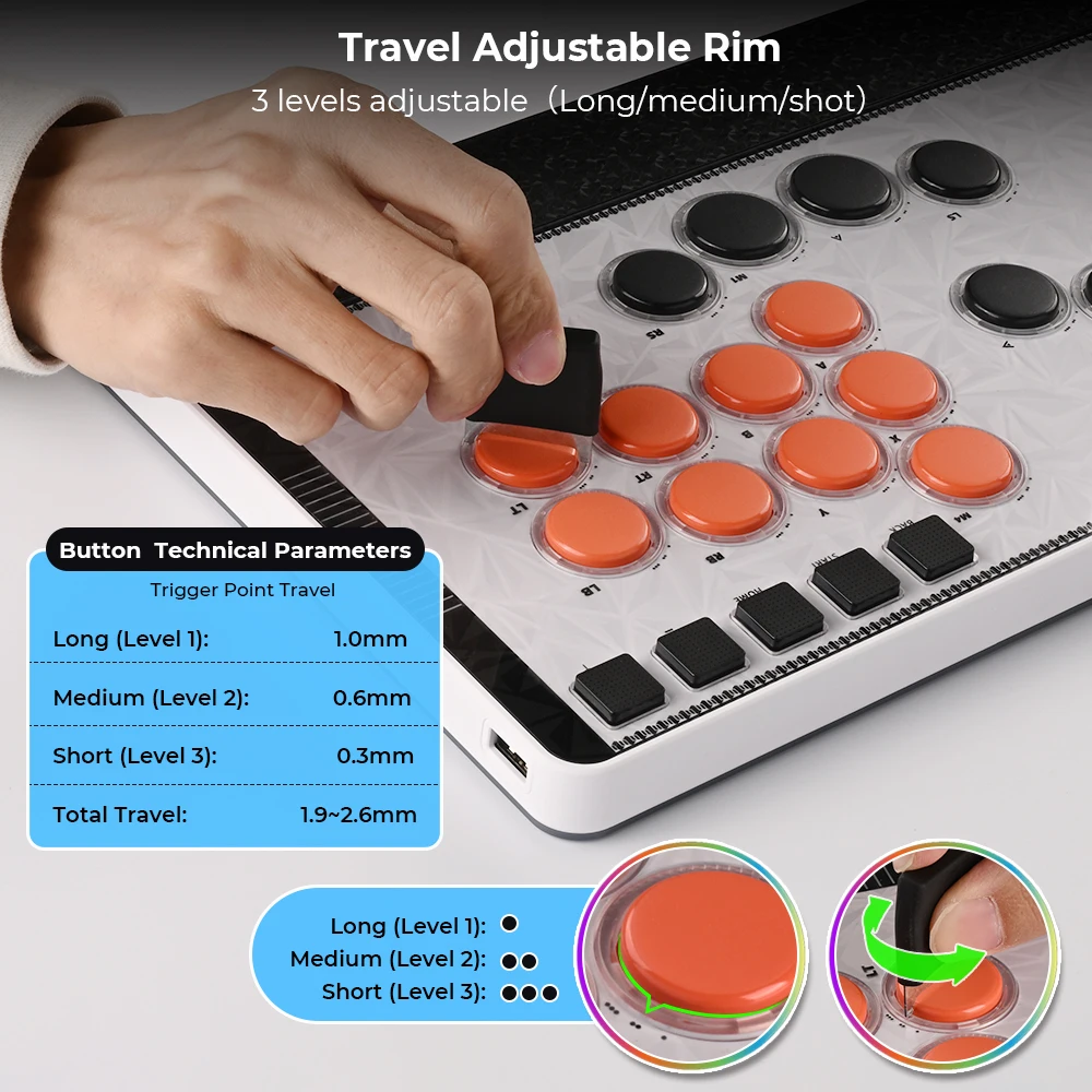 Alta42 controlador magnético C-AT sin alavanca fightbox para pc/ps4/ps5 stickless arcade vara controlador sem alavanca hitbox