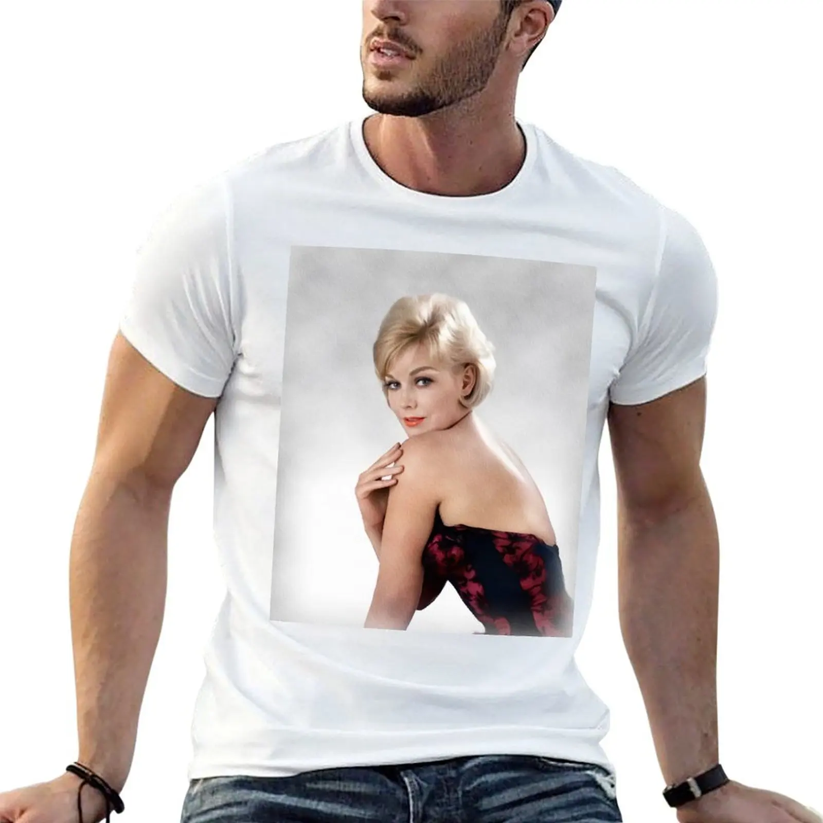 Kim Novak, Actress T-shirt blacks summer tops mens white t shirts