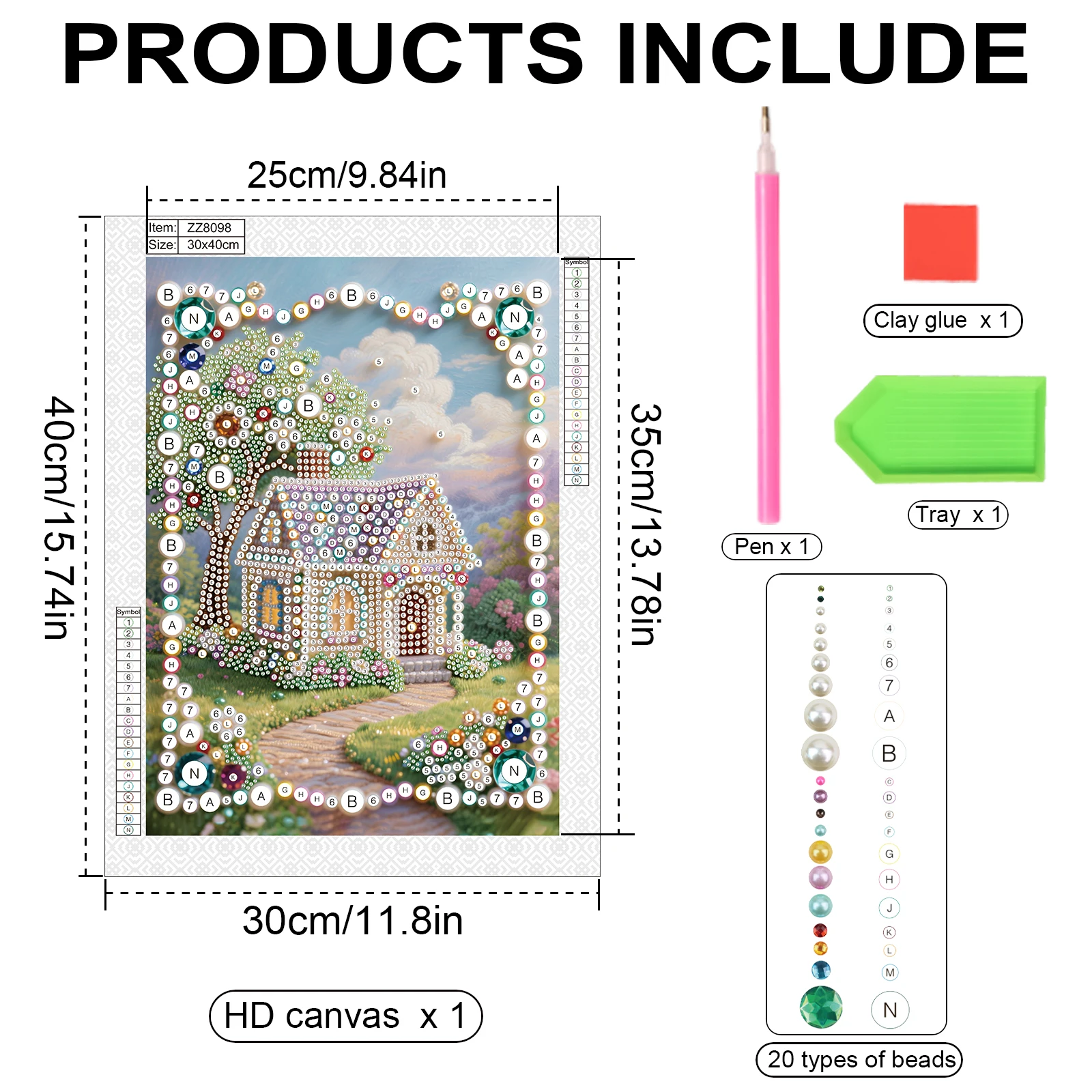 Pearl Diamond Painting Kits for Adult Beginner,Back garden DIY Special Shape Diamond Art Pearl Kit for Wall Decor handmade Gift