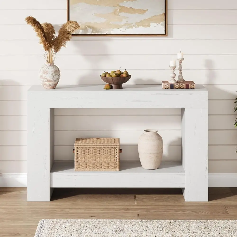 

armhouse ole Table or Living Room, Long ole Table or Entryway, 2-Tier Large Soa Table with Storage, Entryway Entry Table