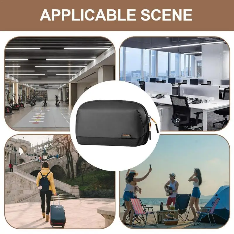 Cable Storage Bag 180 Degree Opening Travel Electronic Organiser Portable USB Data Lines Charger Plug Pouch For Daily Necessity