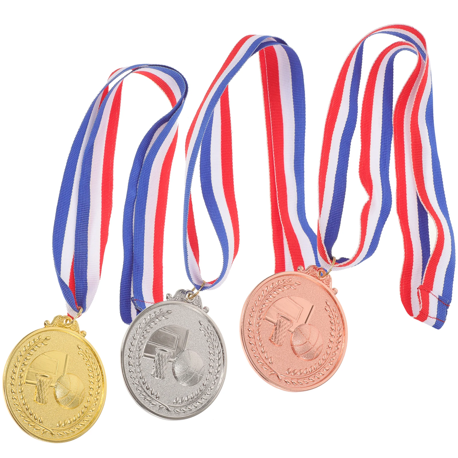 3pcs Basketball Medals Metal Award Medals Set For School Sports Competition Student Achievement Gifts Party Favors Champions