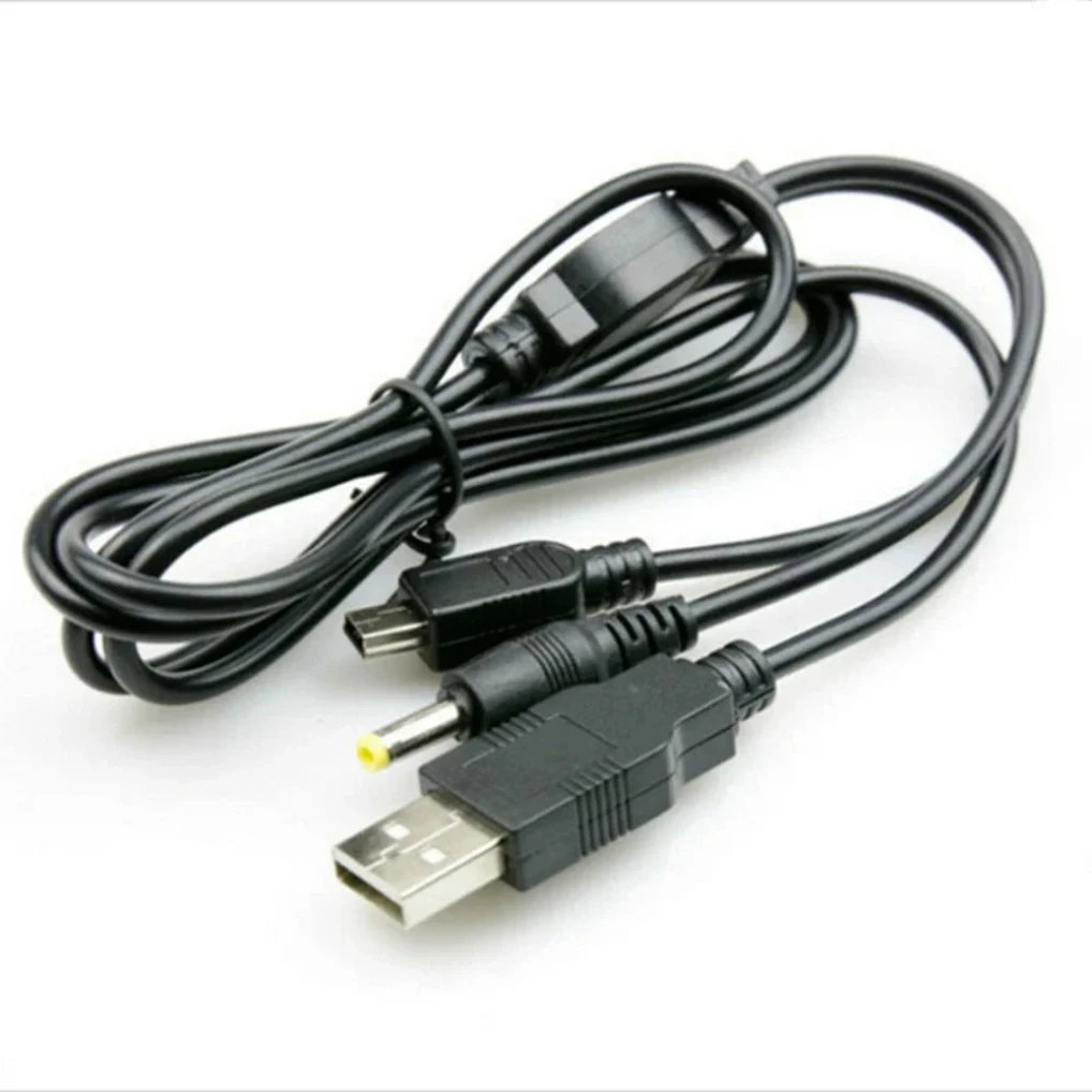 200pcs 1.2m 2 in 1 USB Charger Cable Power Cord for Sony PSP 2000 3000 Game Accessories