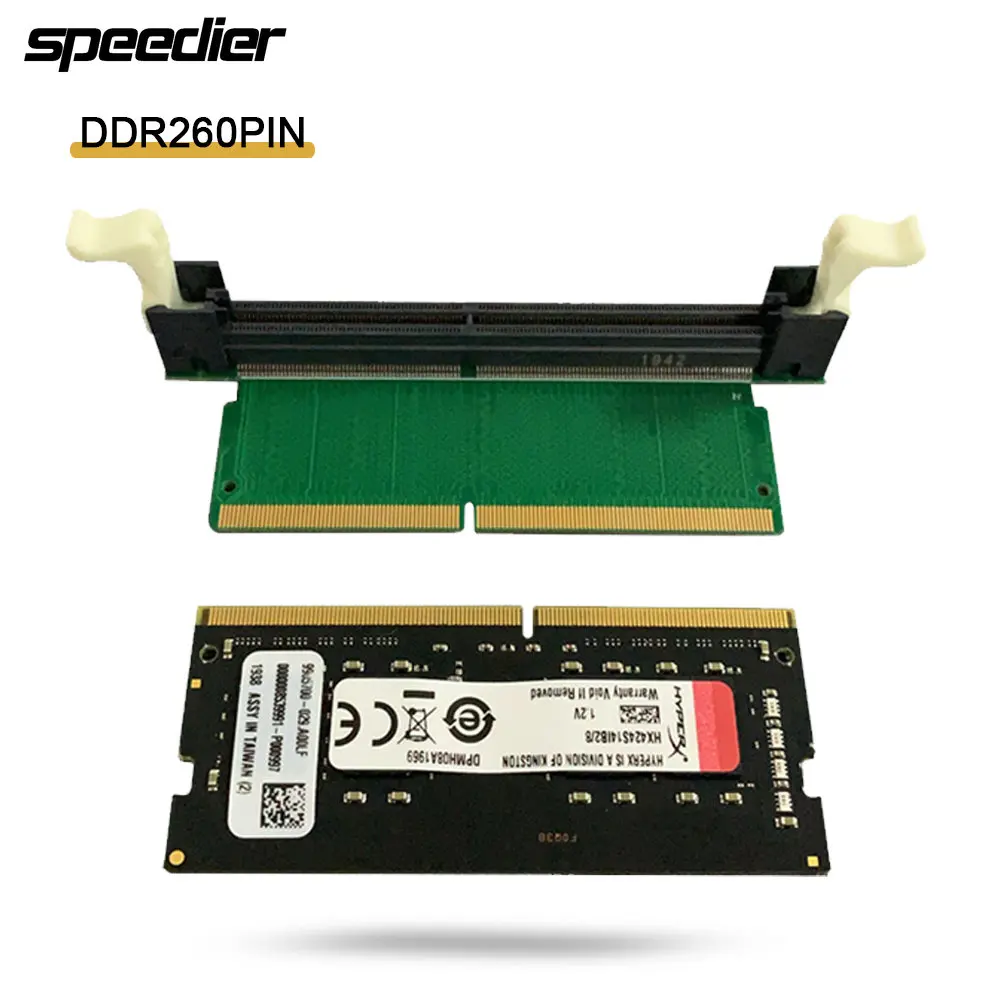 DDR4 260pin Memory Protection Adapter Board Card 90 Degree DDR4 Motherboard Notebook Forward Reverse Gold-Plated Preserving Slot