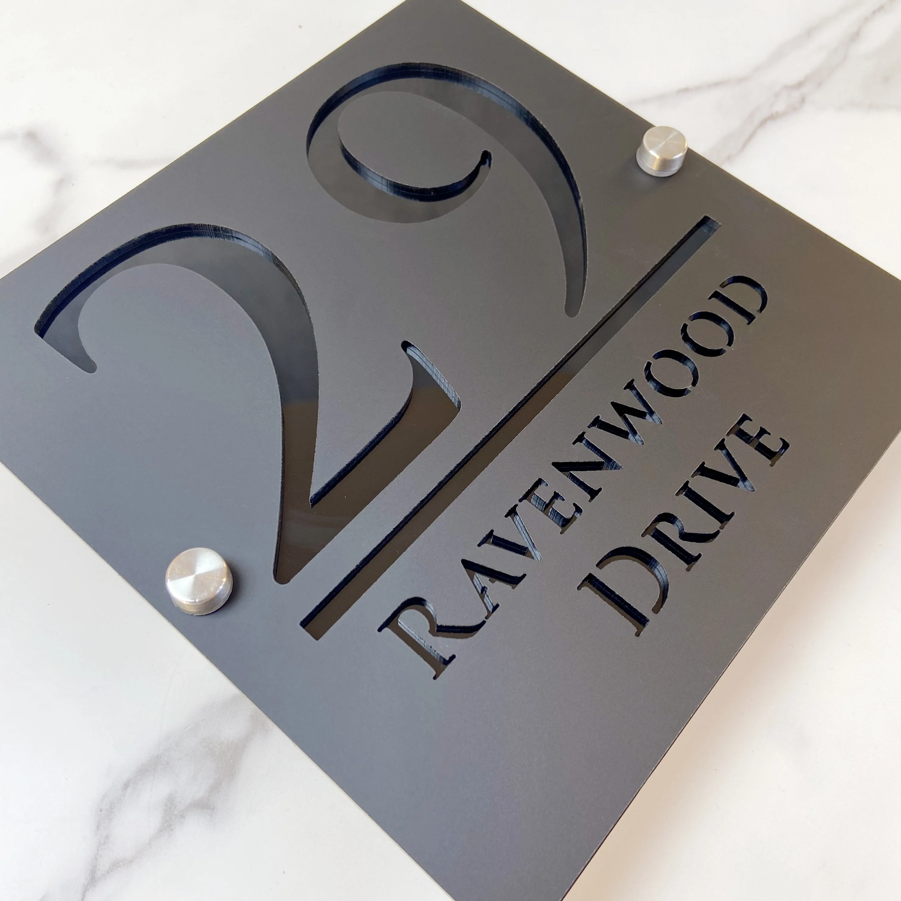 لوحة رقم المنزل الاكريليك | ديكور الجدار في الهواء الطلق | علامة عنوان مخصصة | لوحة أرقام أكريليك مخصصة لعنونة المنزل #3