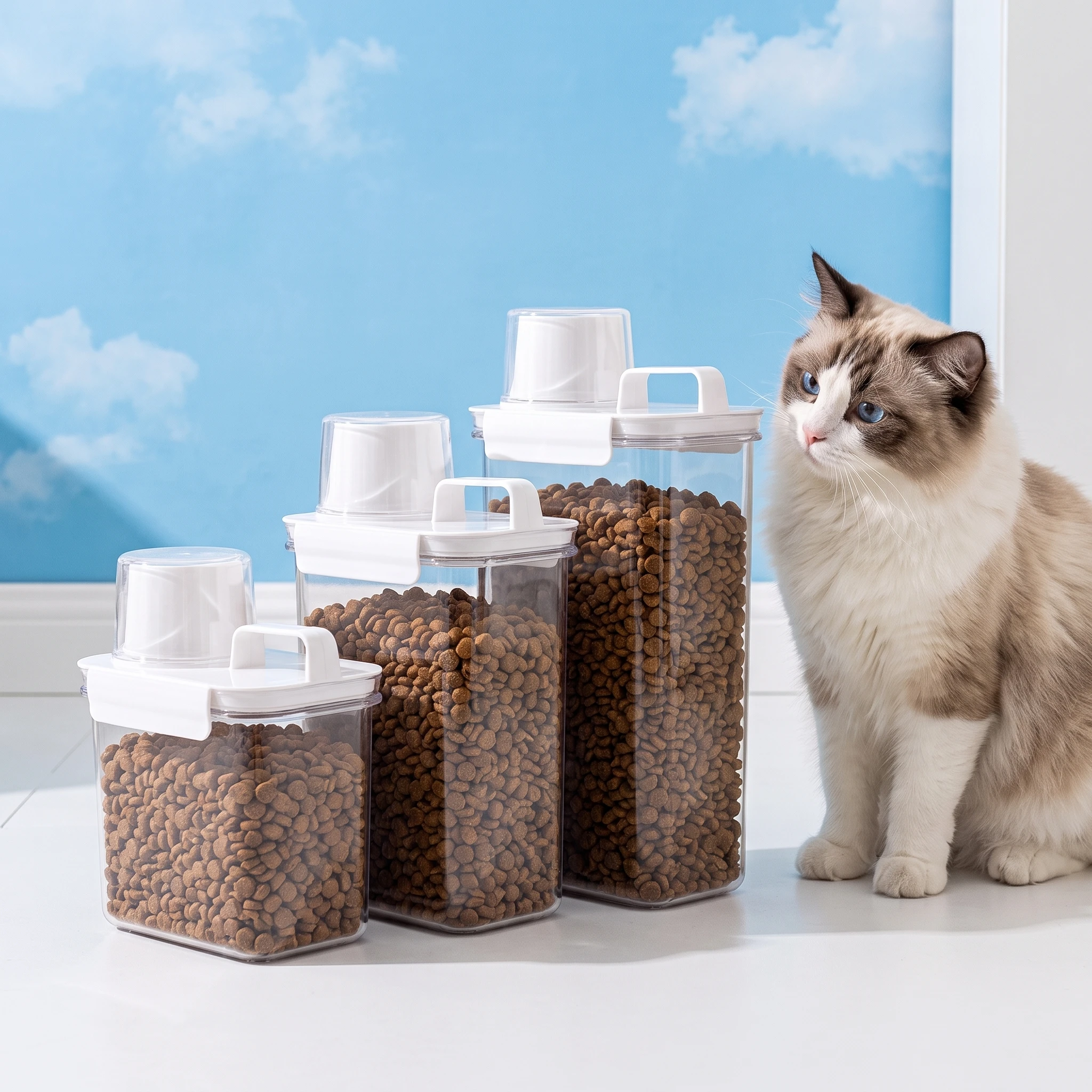 Food Storage No Pantry - Large Airtight Pet Food Container With