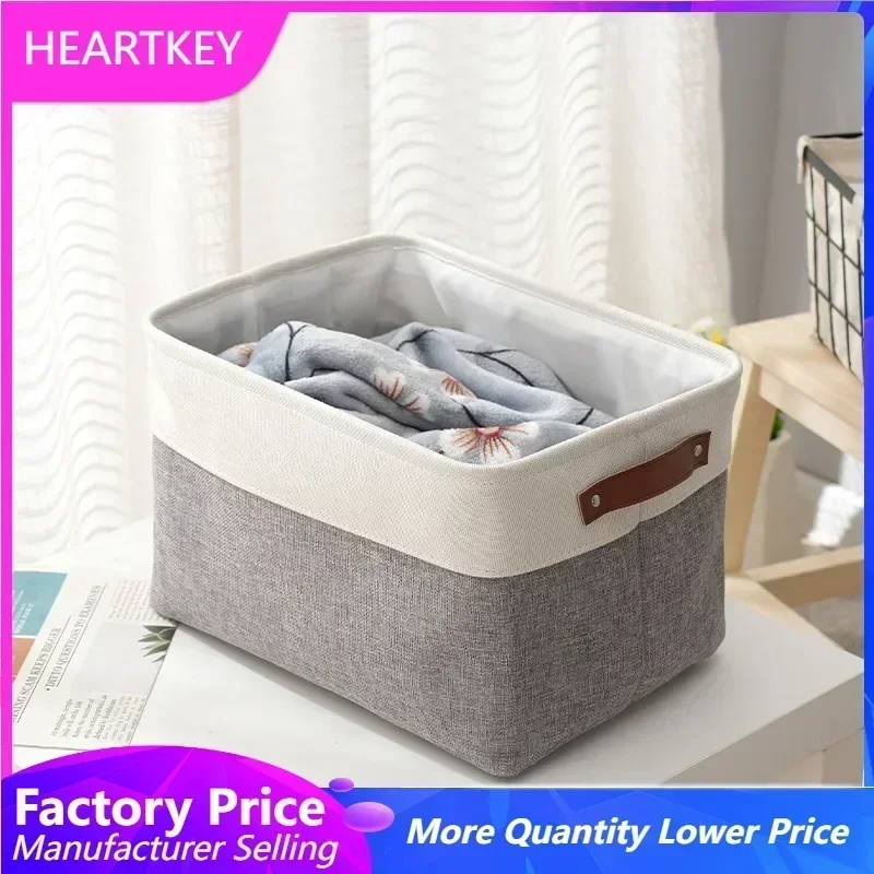 

Foldable Fabric Storage Containers, Household Folding Box, Basket Bins Boxes for Counter and Storeroom