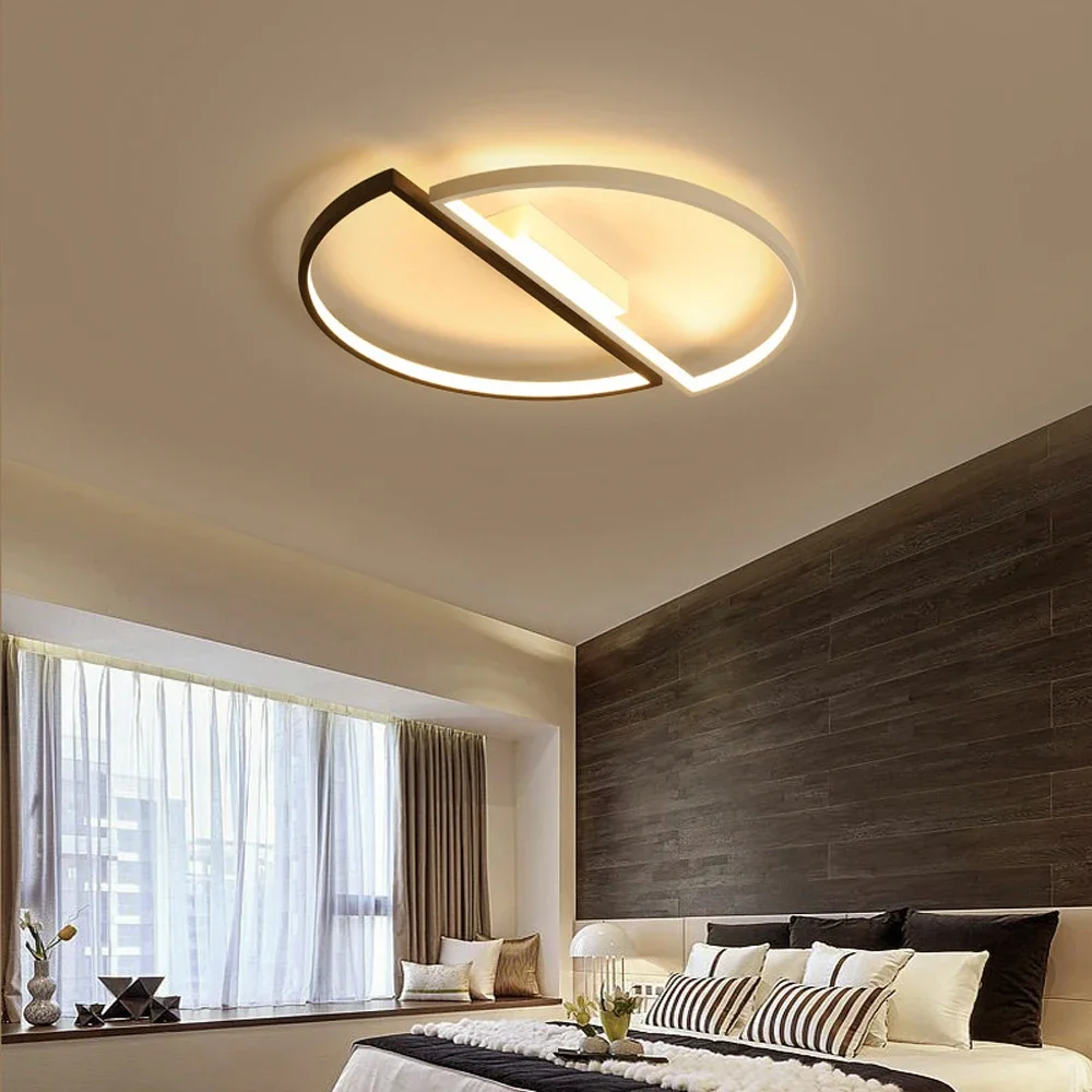 Nordic Modern LED Ceiling Lights 42W 52W Simple Semicircle Ceiling Lamp Fixture Led Lights for room Living Room Decor AC85-265V