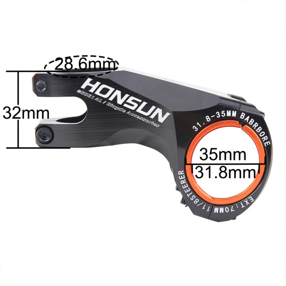 CNC Mountain Bike Aluminum Alloy Stem, Adequado para XC Mountain e Road Bike, Negativo 17 Graus, 31.8x70mm, 31.8x 70mm