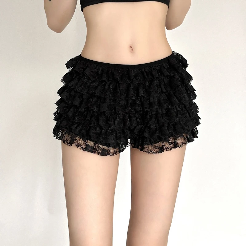 2026 Summer New Sexy Fluffy Lace Multi-layer Ruffle Edge Playful Fashionable Shorts for Women
