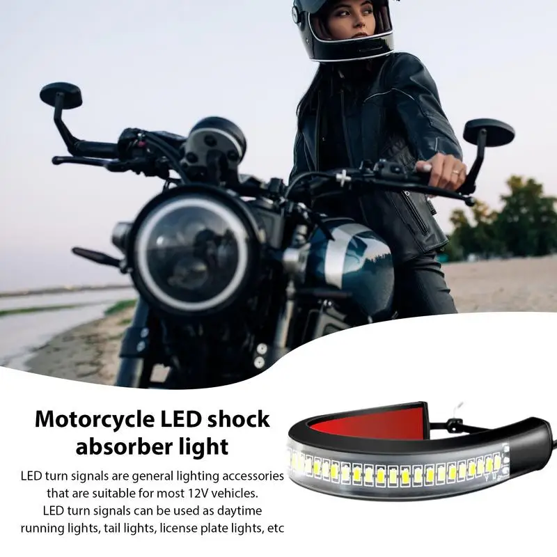 Motorcycle LED Strip Brake Light 1pc Universal Dual Color Rear Turn Signal Lights Motorcycle Turn Warning Light Motorcycle