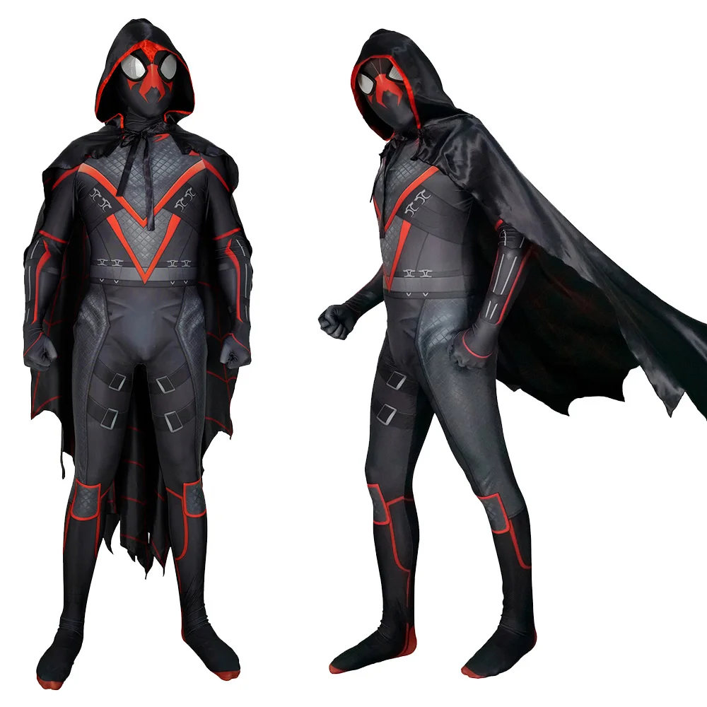 

New Shadow Spider Battle Cosplay with Cape SpiderMan Costume 3D Printed Spandex Spider Halloween Costume Bodysuit Zenzai Adult