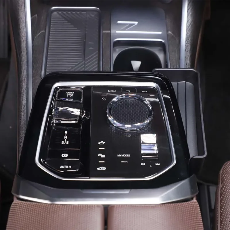 لسيارات BMW 7 Series G70 2023-2024 ABS أسود للسيارة مسند ذراع التحكم المركزي صندوق تخزين ملحقات السيارة الداخلية #4