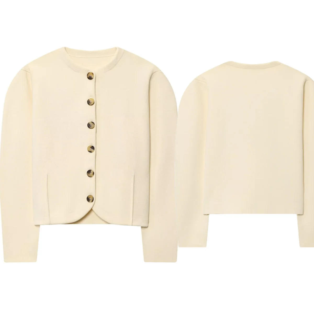 

Maxdutti Nordic Minimalist Beige Single-breasted Knitted Cardigan Jacket Women's Sweater Cardigan Knitwear Woman clothing Tops