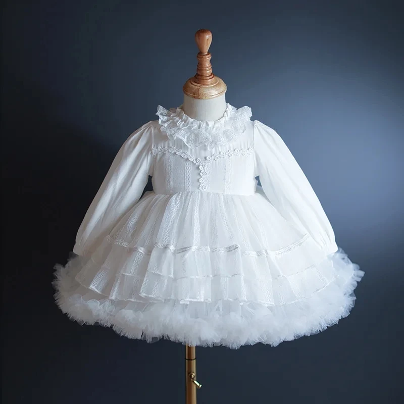 Robe de princesse élégante pour filles avec nœud papillon, robe de reconstitution historique pour enfants, costume en dentelle pour enfants, fête de mariage pour enfants, nouveau