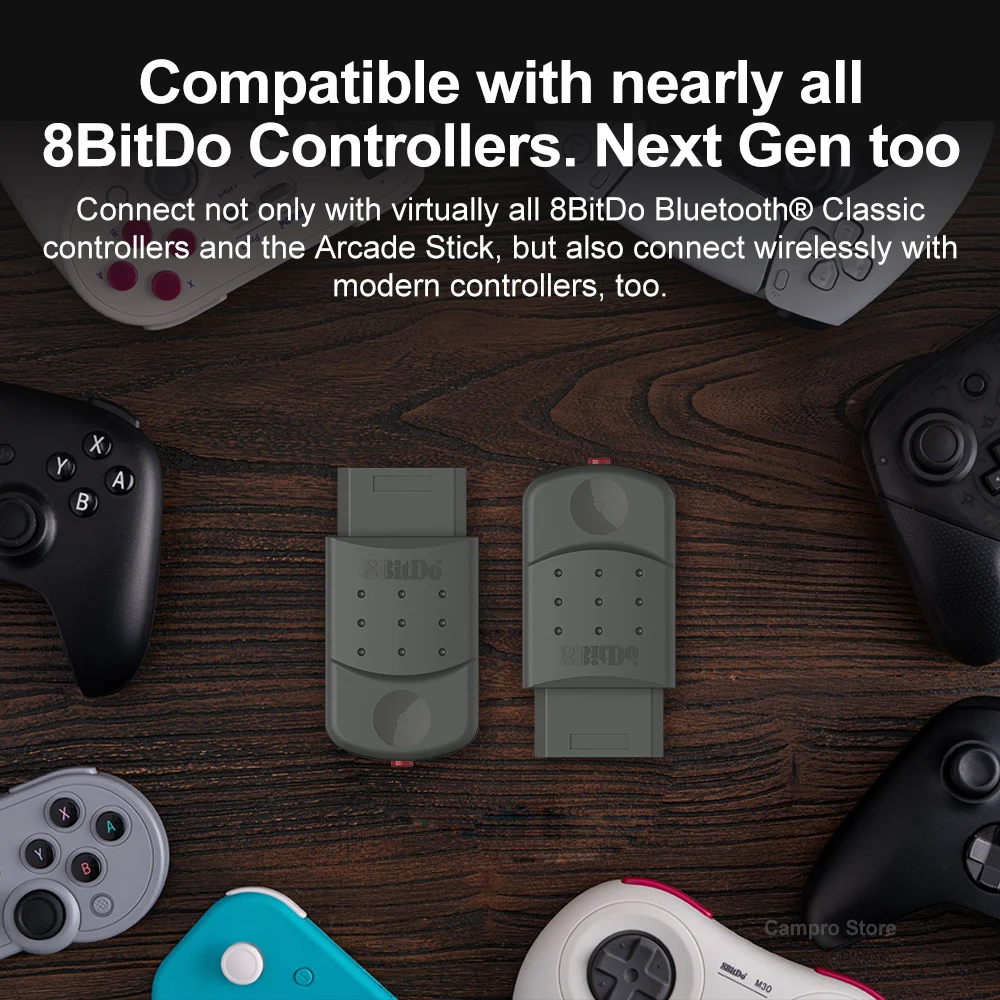 8BitDo Retro Receiver for Saturn Compatible with Ultimate Bluetooth 2.4G 2C Wireless Xbox One Series Switch Pro Controllers