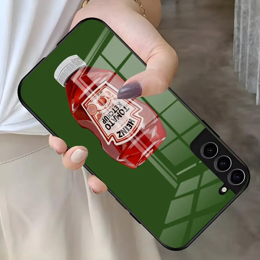 Funda de teléfono T-Tomato Ketchup Heinz-Z para Samsung S26 S25 Edge Ultra S23 S22 S21 S20 Plus S24 Fe, cubierta de cristal