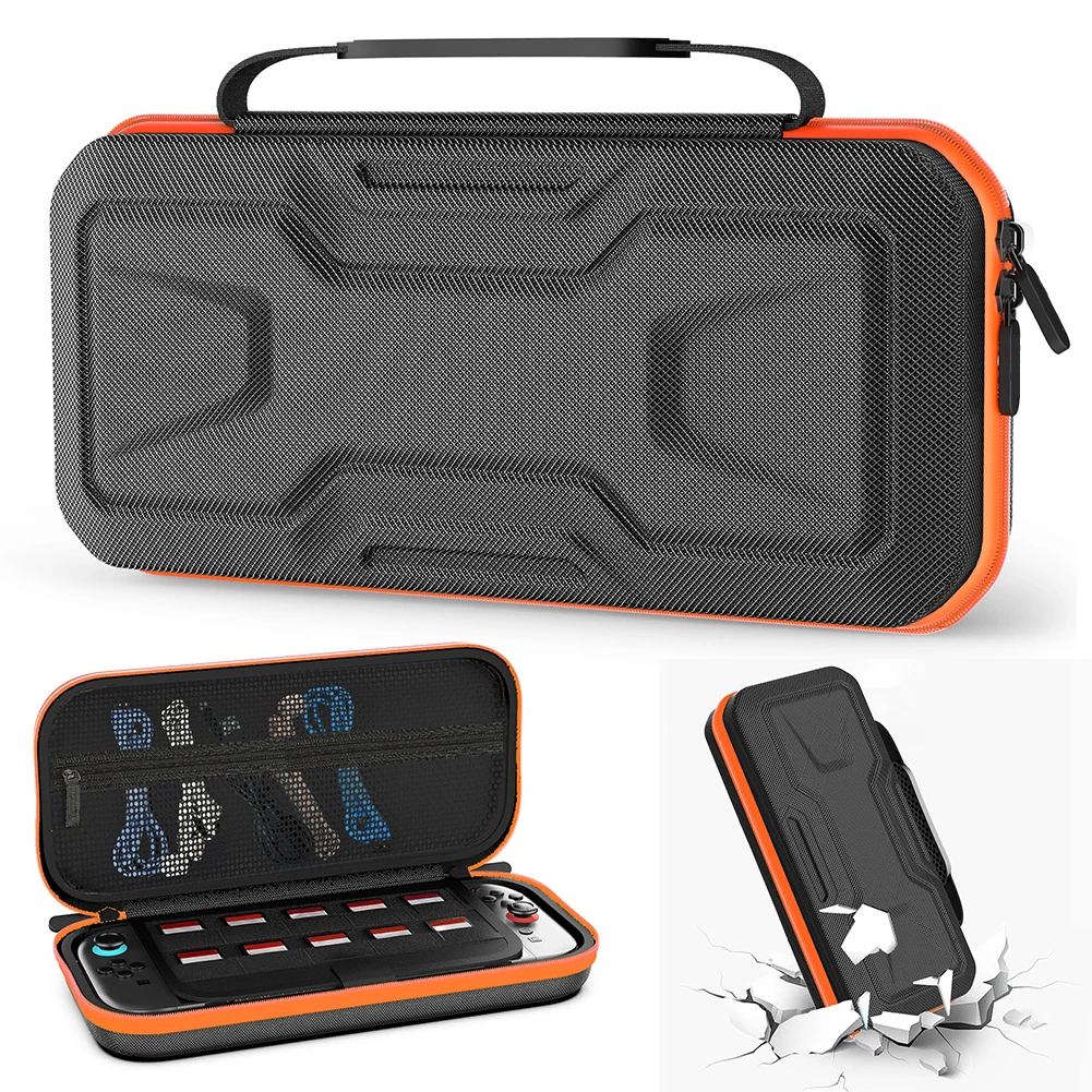 For NS2 Double-Layer Storage Bag Zipper Closure Portable Organizer Case Carrying Protective Case Travel Console Protect Handbag