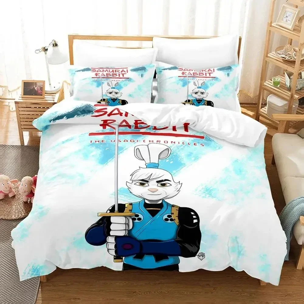 Samurai Rabbit Usagi Chronicles Bedding Set Duvet Cover Bed Set Quilt Cover Pillowcase Comforter king Queen Size Boys Adult