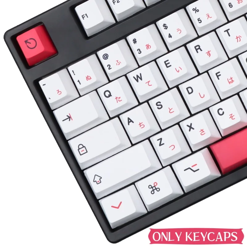 Japanese English pink keycaps factory height pbt thermal sublimation compatible RK61/64/68/84/87/104 mechanical keyboard key cap