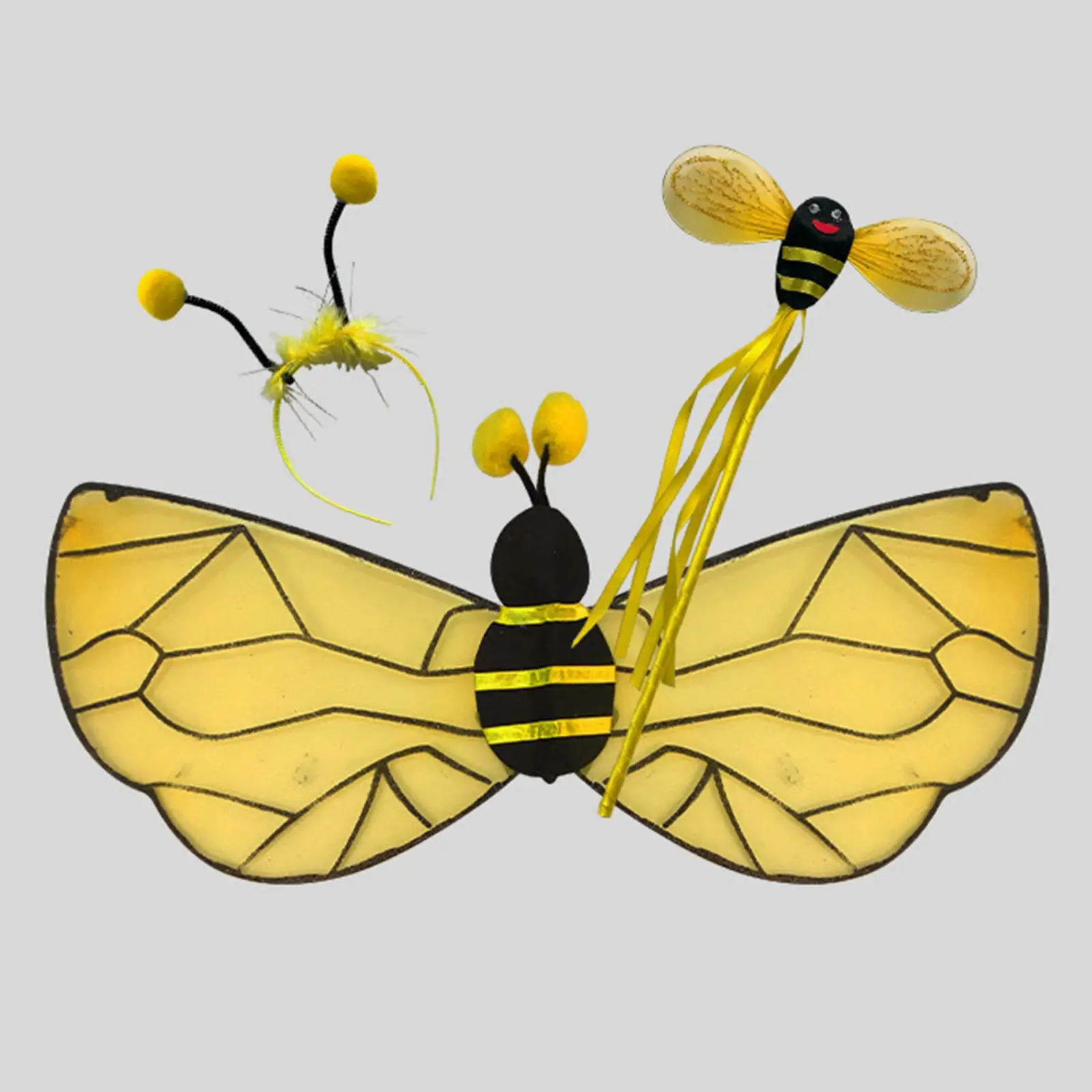 Disfraz de Abeja para Niños, Accesorios para Fotos, Alas de Abeja, Diadema, Varita, para Representaciones Escénicas, Cumpleaños, Carnaval, Halloween