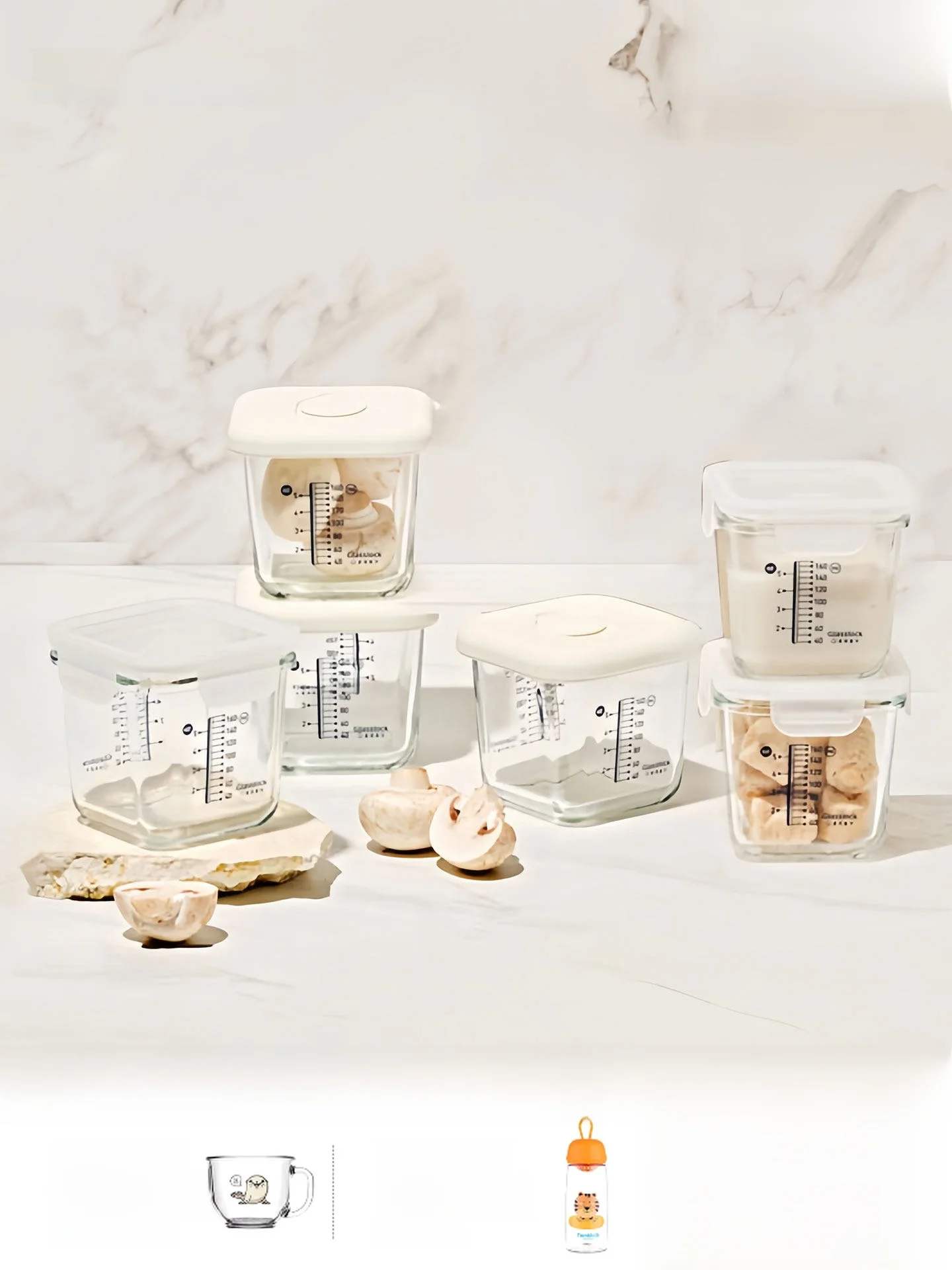 

Маленький стеклянный контейнер для хранения продуктов, портативный контейнер для холодильника, контейнер для детского питания