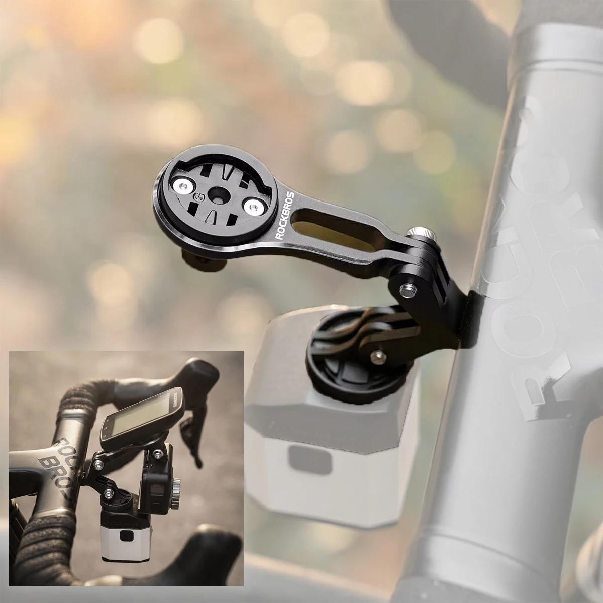 Support de compteur de vitesse de vélo léger et intégré, support d'extension pour ordinateur de vélo Wahoo Bryyton, accessoires de vélo
