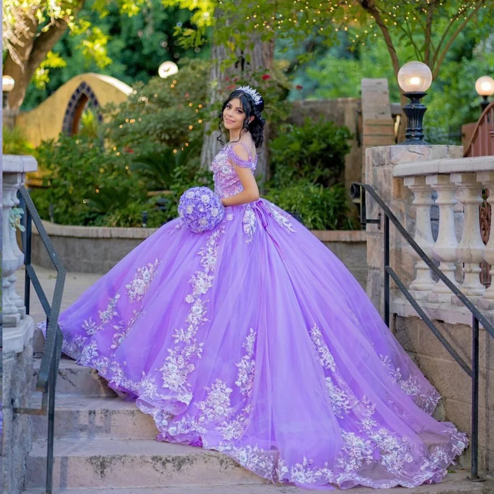 Gorgeous Violet Ball Gown Quinceanera Dresses 2022 Purple Sweet 15 16 Birthday Party Gown vestidos 15 anos Princess Prom Dress