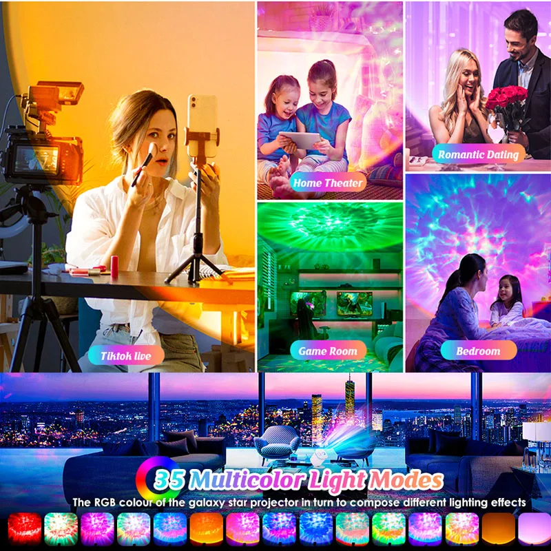 Estrela projetor galáxia luz noturna espaço projetor com pôr do sol lâmpada led nebulosa para o quarto casa decorativa presente das crianças