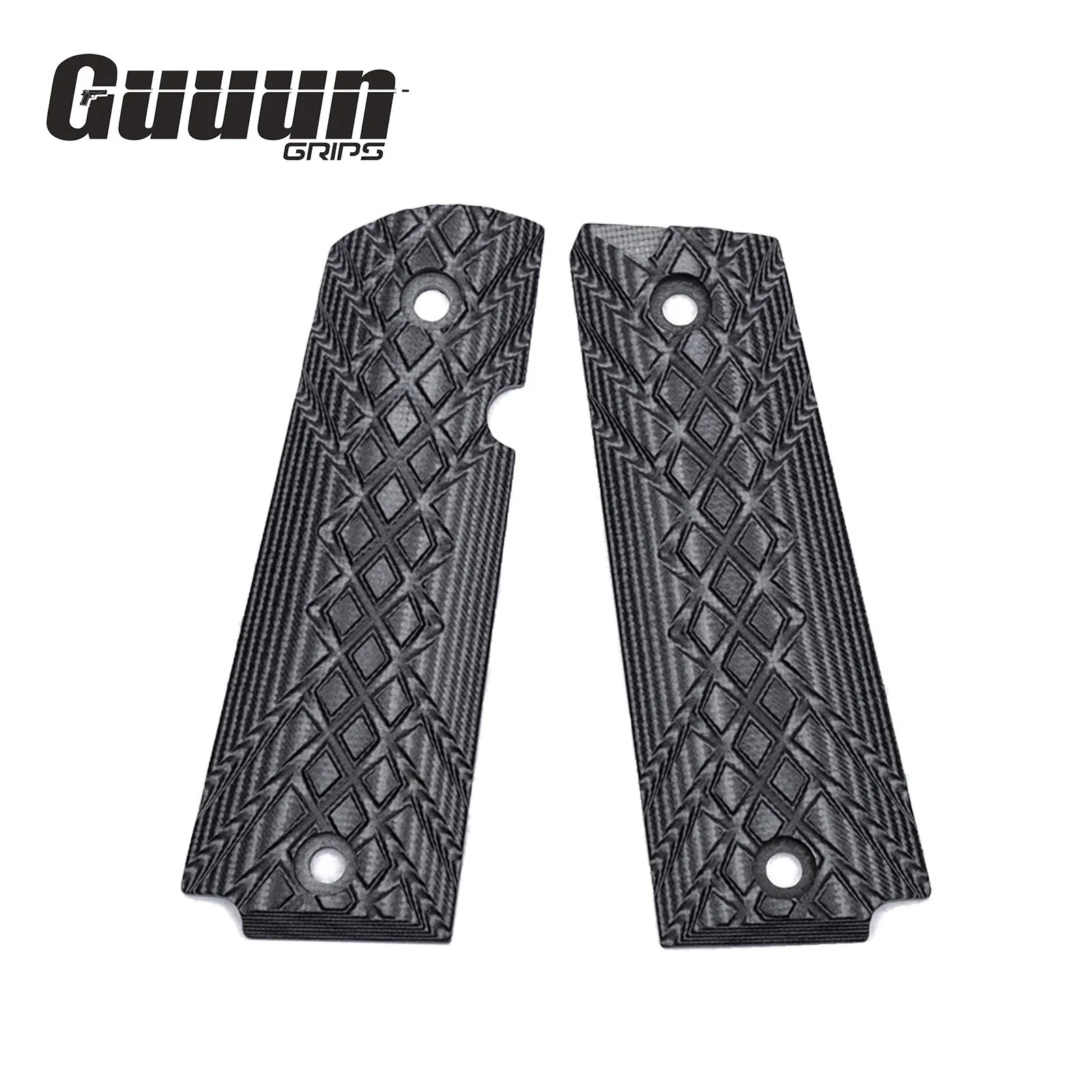 Guuun G10 Grips for Rock Island Baby Rock 380 Crosshatch Texture - 4 Color